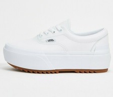 vans era stacked white