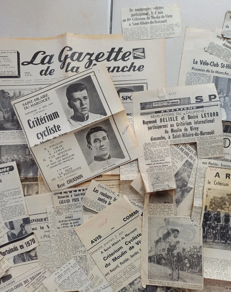 50 coupures de presse cyclisme années 60/70. Poulidor, Van Loy, Bahamontes - Photo 3/4