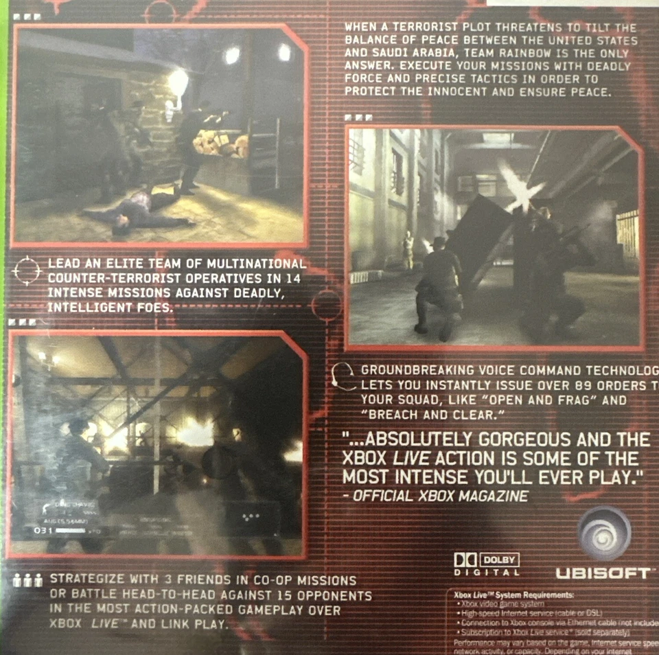 Tom Clancy's Rainbow Six 3 Xbox Game W/Manual Tested - Image 3 of 4