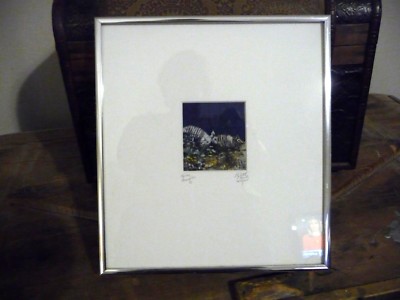 Texas Armadillos Mixed Media Framed Art Elizabeth Finck Leibfried 1980s Vintage