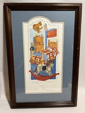 D. Morgan MY LITTLE BOY -Boy s Bedroom/Rocking Horse/Teddy Bear-Art Print