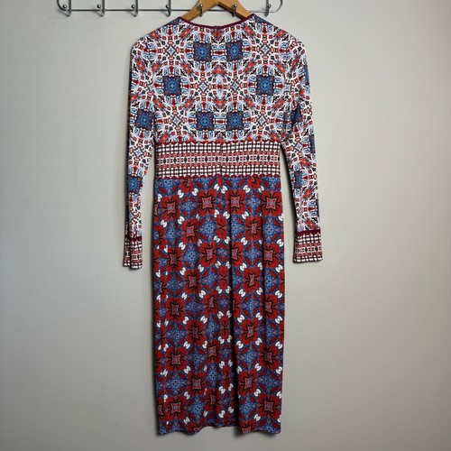 Maggy London Long Sleeve Lined Bohemian Pencil Maxi Dress Size 4 Cottage Boho - Picture 6 of 16