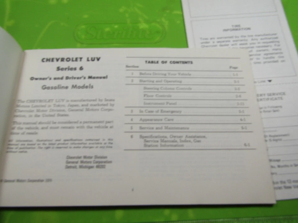 Chevrolet LUV 1977 camioneta pickup manual del propietario y garantía 460250A nuevo en stock como nuevo Foto 3 de 4