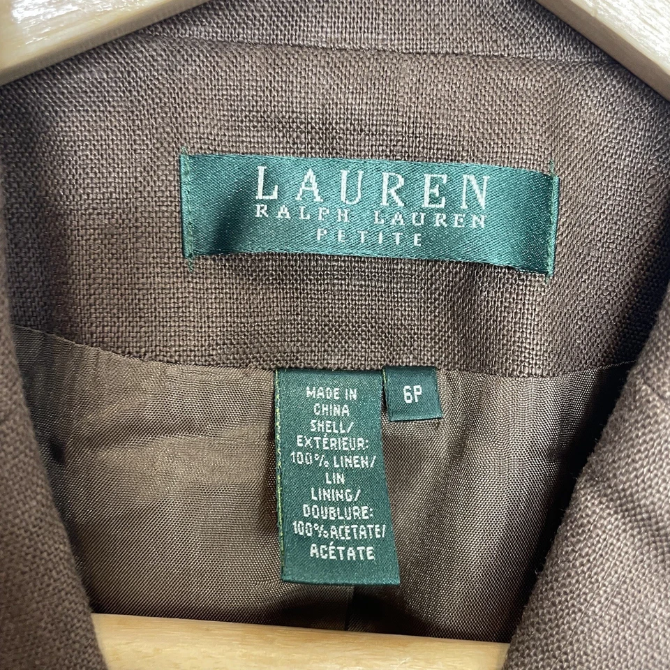 Blazer Ralph Lauren Talla Pequeña 6P Botones de Lino con Nombre Ejecutivo Carrera Nuevo con Etiquetas Foto 4 de 4