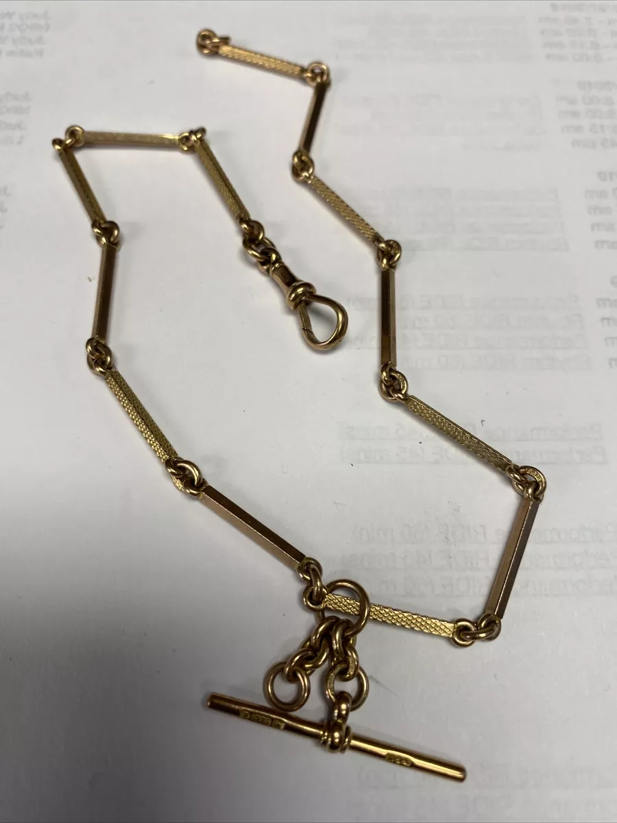 Vintage Swank Gold Filled or Plated Pocket Watch Chain (B13732)