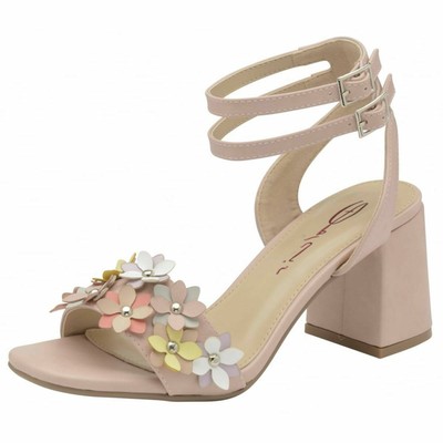 pink block heel shoes