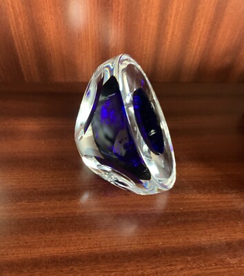HOYA Cobalt blue lead crystal. Limited edition, unique and hard to find.W 6 H3.5