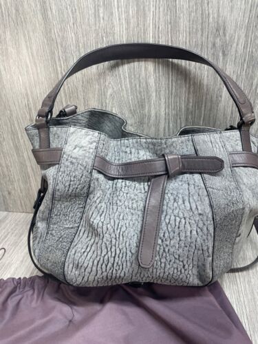 Kooba Gray Slouchy Leather Hobo Shoulder Bag Large Purse Zippers pretty VGC Prin - Picture 3 of 21