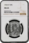 1964-D  KENNEDY  US Half Dollar,   MS65 by NGC,   a SUPERB looking coin!!!!