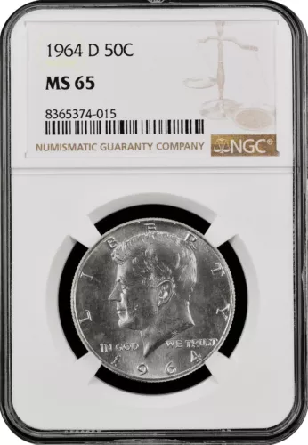 1964-D  KENNEDY  US Half Dollar,   MS65 by NGC,   a SUPERB looking coin!!!!