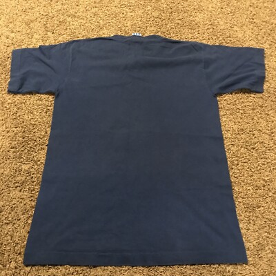 adidas trefoil logo t-shirt single stitch 80s 90s blue Small USA