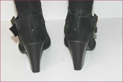 Bottes Annabella Club En Cuir Suédé Noir - Taille 39 - Talon Haut - Fabriqué En Italie