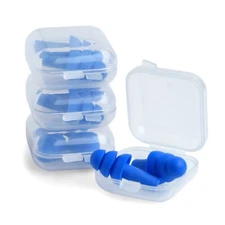 10 Pair Silicone Ear Plugs in Plastic Cases NRR 25dB Soft Reusable Waterproof
