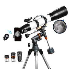 650x90mm Astronomical Refractor Telescope for Adults EQ Mount with Tripod