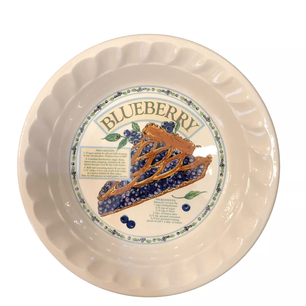 The Golden pie Collection Blueberry Pie Pan & Recipe