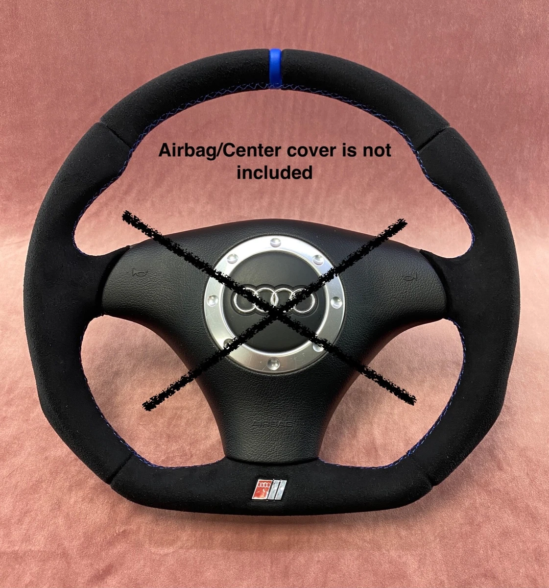 AUDI TT Custom Steering wheel flat bottom TT MK1 ALCANTARA BLUE STRIPE