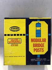 Vintage 1967 Aurora HO Slot Car Modular Bridge Posts 1591 New Old Stock Sealed