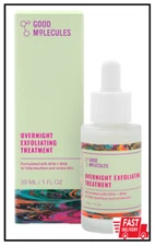 Good Molecules Overnight Exfoliating Treatment Facial Exfoliant with AHA 1oz