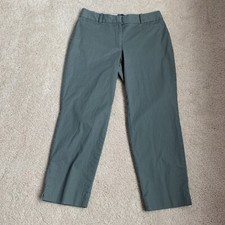 Talbots Perfect Crop Curvy Pants Women's Size 4 Olive Green Stretch ID245