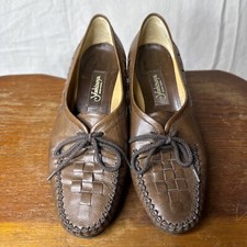Vintage 70s Yoshinoya Japan Woven Leather Oxfords Rare Ginza Rinzai Shoes 6