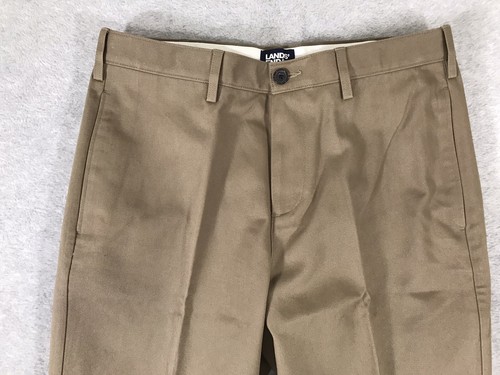 Pantalone Lands End uomo taglia 32 x 32 vestibilità tradizionale kaki marrone piatto davanti dritto - Foto 2 di 14