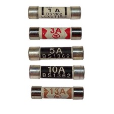 BS1362 Plug Top Fuses 1A 3A 5A 10A 13A Cartridge Fuses for Domestic Mains Plugs