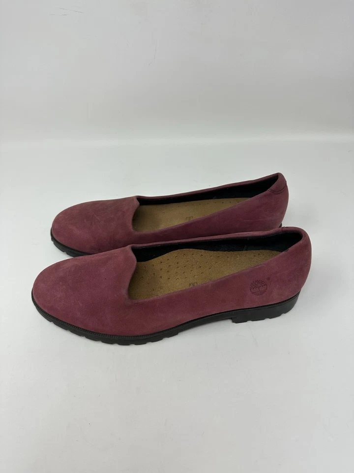 Mocasín Timberland de gamuza sin cordones para mujer 9M suela impermeable rosa Foto 4 de 4