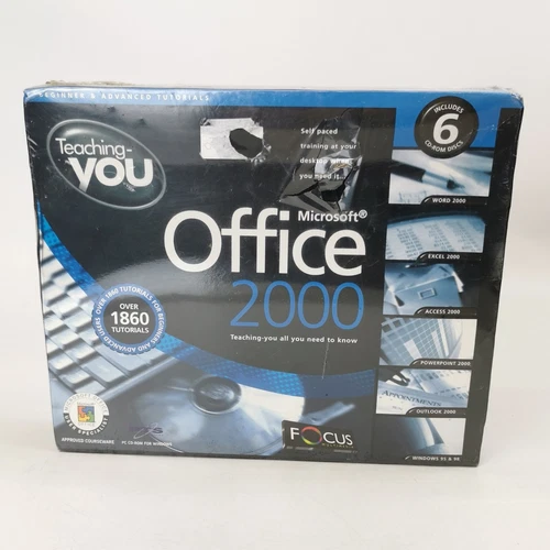 Vintage Teaching You Microsoft Office 2000 Sealed PC CD Rom Win 95/98