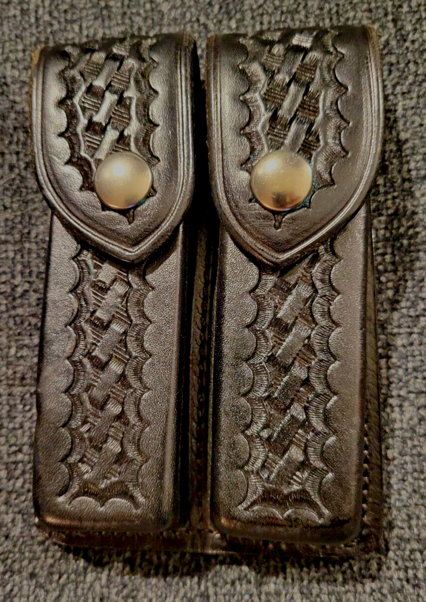 Safariland 77 Double Mag Duty Pouch , Blk, Basketweave, S&W 59, BROWNING 9mm-image