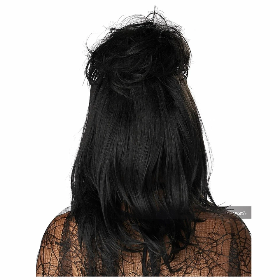 Mujer Beetlejuice Escarabajo Niña Gótica Novia Lydia Monstruo Halloween Disfraz Peluca Foto 2 de 3