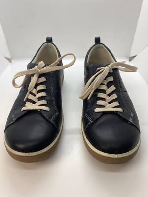 Ecco Leather Black Tan White Mens Sneakers Vegetable Tanned EU 40 Rainbow  Tag