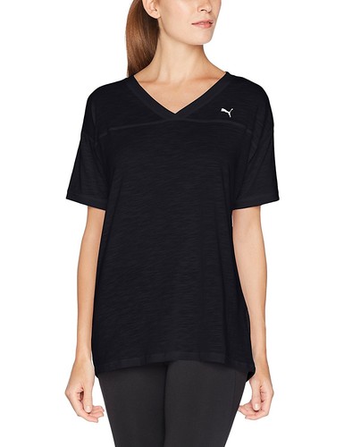 PUMA Damen Boyfriend Tee T-Shirt Puma Black White Heather 838367 - Picture 4 of 11