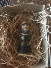 New 3D Dresden Mini Fireman w Ax & Helmut Christmas Ornament Feather Tree