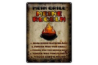 Blechschild Spruch 30X40 Cm Mein Grill Meine Regeln Fleisch Deko Schild
