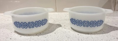 2 Vintage Schott & Gen Mainz Jena Glass Milk Glass Bowls