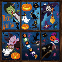 Moxled Halloween Deko Fensteraufkleber 55 StüCk, KüRbis Fledermaus Spinne, 9