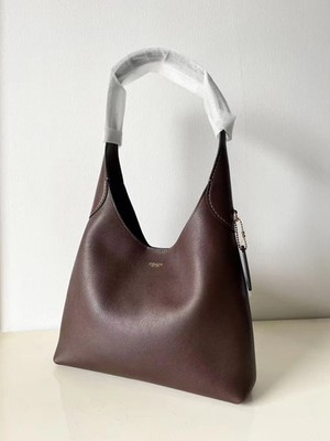 COACH CU068 New Brooklyn Shoulder Bag 28 Leather Maple Free shipping