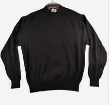 Norm Thompson vintage black silk and cotton sweater mens size XL