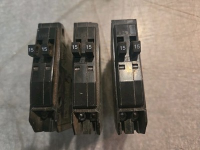 3 Qty  Square D QOT1515 Tandem 15 Amps 120/240 Volts Circuit Breaker. FREE SHIP