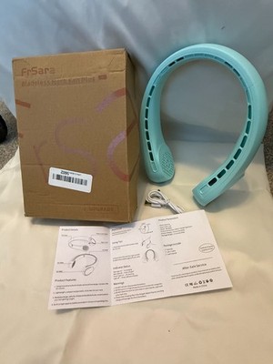 FrSara R5 Bladeless Neck Fan Plus Mint Green Hands-Free Rechargeable Cooling NEW