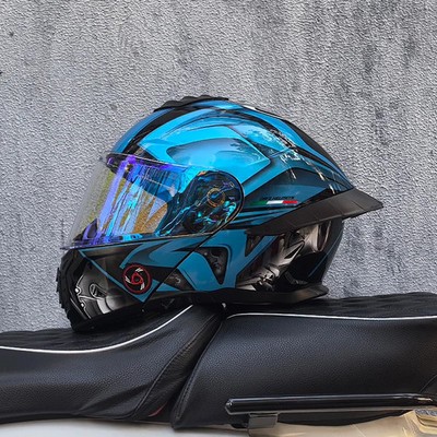 Orz Doppelbrille Motorradhelm Erwachsene Volles Gesicht Helm Motorcycle Helmets