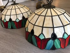 Pair of Stunning Tiffany Style Ceiling Lights