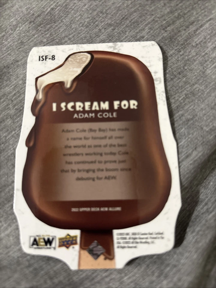 Adam Cole 2022 Upper Deck AEW Allure "I SCREAM FOR" Die Cut Insert ISF-8 - Image 2 of 2