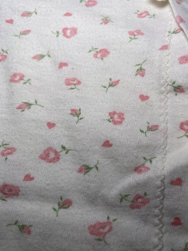 Carter's 6mths Vestito Bambina Sleeper Snaps, Bianco Con Fiori Rosa Vintage Nuovo senza etichette - Foto 4 di 7