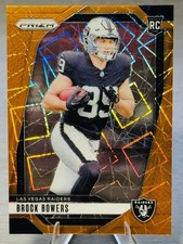 🔥🏈BROCK BOWERS 2024 Panini Prizm Rookies Orange Lazer Prizm SP RC #RAIDERS🏈🔥
