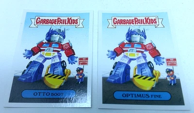 2018 Garbage Pail Kids Otto Boot 3A & Optimus Fine 3B GPK - 80's Transformers - Bild 1 von 2