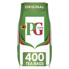 PG Tips Original Black Tea Bags - 400 Plant Based Biodegradable Teabags Bulk 0.03 per strip