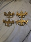 Set Of 4 Vintage Brass Chip N Dale Batwing Drawer Pulls 2.5 Center Holes — photo 4
