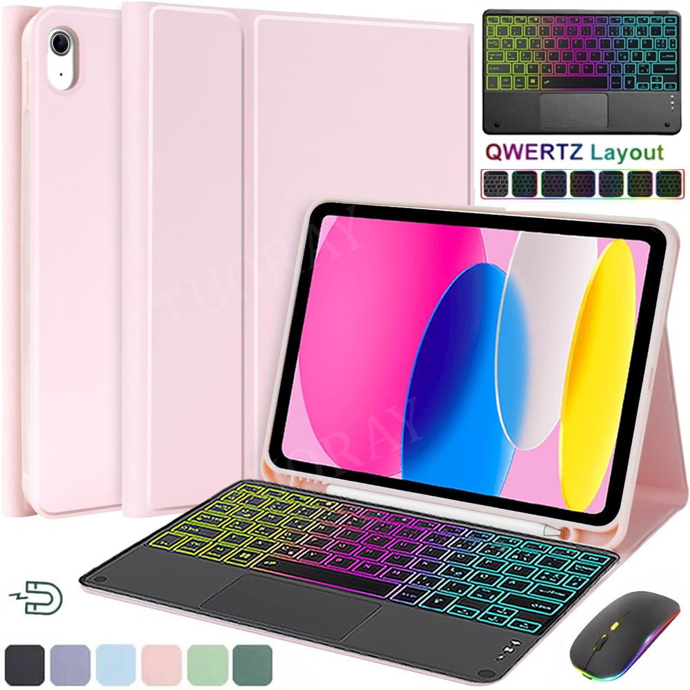 Bluetooth Tastatur Hülle Mit Touchpad für iPad 11/10/9/8th Air M3 Pro 11 QWERTZ