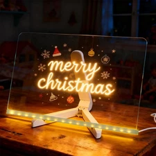 LED Glass Drawing Board for Kids, 11.8"x7.9" Glowing Glass Message Board, Inc...